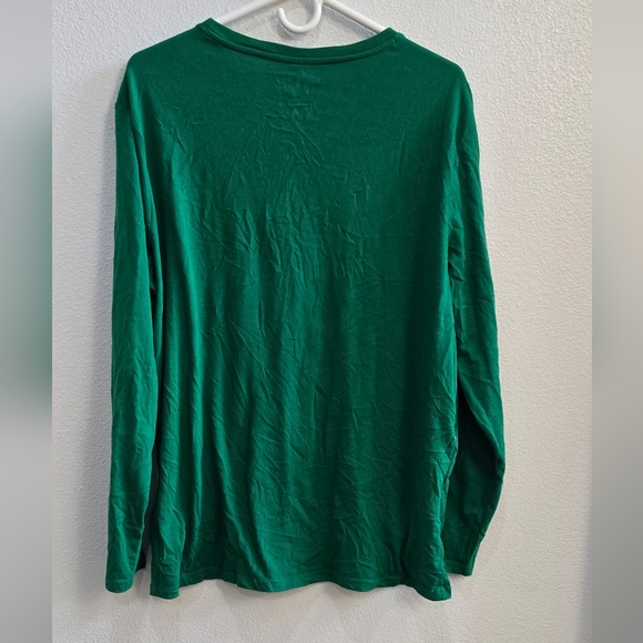 Green long sleeved pajama top "it's the most wonderful time of the year mens L - Picture 2 of 3